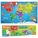 Imagimake Mapology World Map with Reusable Stickers | Geography Game for Kids Ages 5-8 | Learning Toys | Activities for Kids Age