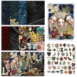 Rngmsi Insert Cardstock for Clear Case - 12Pcs Dark Gothic Cardstock Inserts Compatible with Kindle Paperwhite 11th-12th, 50Pcs 