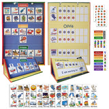 SchKIDules Home-Themed Magnetic Visual Schedule & Reward Chart w/129 Colorful Magnets & 2-Sided 18Folding Board; for Daily R