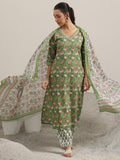 Libas Women'S Cotton Floral Kurta Set (400158O Green Green Xl