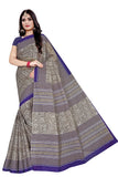 TAMAIRA FASHION Womens Plain Weave Pure Cotton Saree Without Blouse Piece(2203_GreyandBlue)