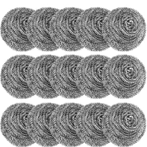 15 Pack Steel Wool Scrubber, Metal Kitchen Scrubbing Sponges, Dishwashing Scouring Pads Heavy Duty, Premium Stainless Steel Scru