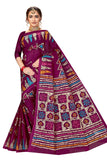TAMAIRA FASHION Womens Plain Weave Pure Cotton Saree Without Blouse Piece(AB7_Magenta)