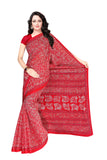 Tamaira Fashion Womens Plain Weave Pure Cotton Saree Without Blouse Piece (1654_Malmal_Scarlet)