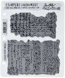 Stampers Anonymous Tim Holtz Cling Stamps 7X8.5, Ledger Script