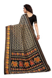 Anni Designer Women'S Linen Cotton Kalamkari Printed Saree With Blouse Piece (Lasya Black_Black),Black,Free,Linen Cotton,with Blouse Piece,With Blouse Piece