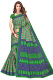 TAMAIRA FASHION Womens Plain Weave Pure Cotton Saree Without Blouse Piece(1354_Grey&Parrotgreen)