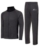 X2 Mens Tracksuit Set FullZip WarmUp Sweatshirt and Jogger Sweatpants for Gym & Sports Outfit BlackColler Char 3XL
