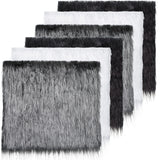 Frienda 6 Pieces Fabric Shaggy Faux Fur Squares Cuts Fluffy Square Fur Patches for Cosplay Costume Craft Supply Decoration (Brow