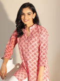 Libas Women'S Cotton Floral Printed Straight Kurti (29660_Peach_L)
