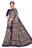 TAMAIRA FASHION Womens Plain Weave Pure Cotton Saree Without Blouse Piece(1456_GreyandBlue)