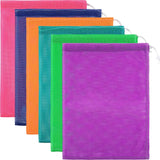 Frienda 6-Piece Multicolor Nylon Mesh Drawstring Laundry Bags, 15 x 22 Inch, Gym, Shower, Toys, Beach, Delicate Items