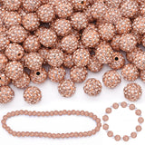 100 Pcs Light Peach Rhinestone Beads for Jewelry Making, Sparkle Crystal Clay Christmas for Bracelet Baseball Necklace Earring C