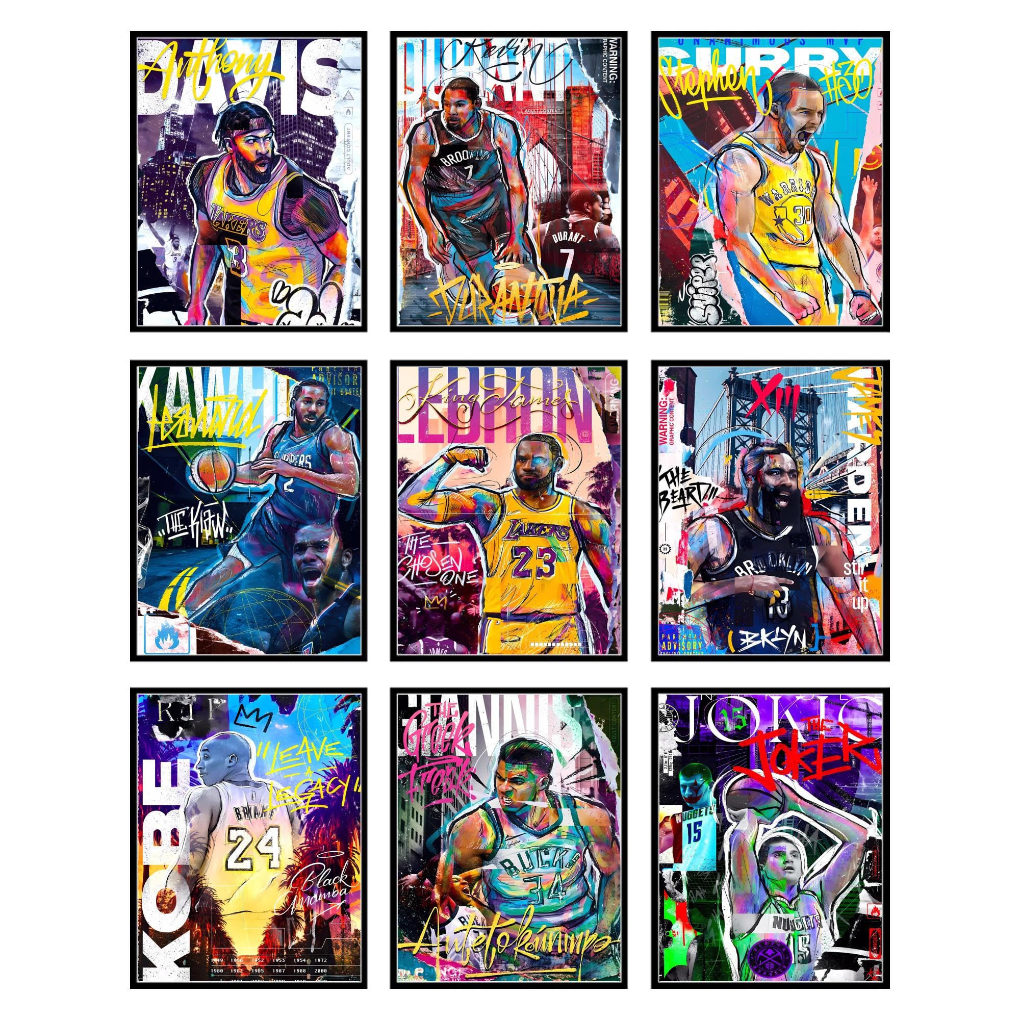 BigWig Prints Kobe Bryant Poster - Kobe Poster, Bryant Wall Art For Bedroom, Lakers Basketball Art For Boys Room Decor, Sports G