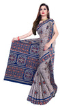 Tamaira Fashion Womens Plain Weave Pure Cotton Saree Without Blouse Piece (2229_Grey_Malmal)