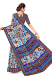 Tamaira Fashion Women'S Hand Painted Pure Cotton Saree Without Blouse Piece(11200_Beige&Turquoise)