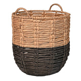 happimess BSK1003D Laurel 19.49 Bohemian Handwoven Abaca Hamper Basket with Handles, Seagrass Container for Decoration in Bedroo