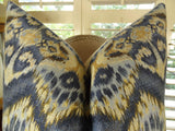 Plutus Brands Plutus Rhythm Waves Handmade Throw Pillow, 20 X 20, Blue/Navy/Taupe