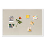 DAHAPYBOO Cork Board with Linen White,Bulletin Board 36x24 Hanging Corkboards for Office Home School Message Board or Vision Boa