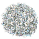 Embroiderymaterial 2.5Mm Rainbow Finish Sequins Sitara For Craft, Embroidery, And Jewellery Making (Silver, 50 Gram)