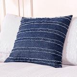 ELEGANT LIFE HOME 100% Cotton Washed Denim Decorative Throw Pillow Covers Pack of 2 Dark Blue Cushion Covers Set Soft Square Appliqued Pillow Case Shell for Car Sofa Bedroom (18 x 18 2 PCS)-New