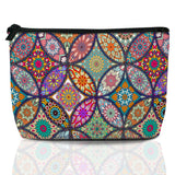 Boho Mandala Travel Makeup Bag,Vintage Flower Cosmetic Bags Small Waterproof Zipper Women Purse Mini Portable Traveling Organize