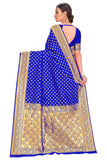 Glory Sarees Womens Banarasi Silk Blend Saree (Kara128_Royalblue_Royal Blue)