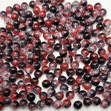 Indikonb 8Mm Crackle Dual Shade Round Craft Shapes For Bracelet & Jewellery Making | MultiColour Acrylic Elements | Diy Accesso