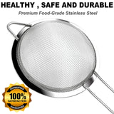 Anaeat Fine Mesh Strainers - Premium Stainless Steel Colander Sieve Sifters, with Durable Mesh and Sturdy Handle, Excellent for