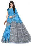 TAMAIRA FASHION Womens Plain Weave Pure Cotton Saree Without Blouse Piece (AB11_Turquoise)