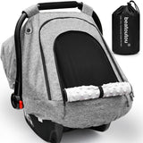 beatoutou Baby Car Seat Cover,Patented Waterproof Baby Carseat Cover for Boys & Girls,Infant Car Seat Cover Canopy for Girls,Win