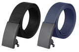 Zacharias MenS Nylon Canvas Army 40 Mm Belt (Rn301_Black & Blue) (Pack Of 2)