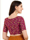 Oomph! Jacquard Pink Readymade Blouse For Women - Rbbl90Xl