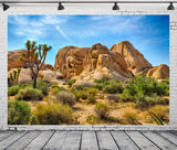 BELECO 10x8ft Fabric Desert Backdrop Joshua Tree National Park Photography Backdrop Odd Trees Rocky Mountains Natural Scenery Ho
