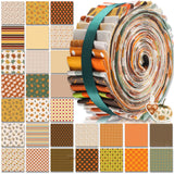 Hahafelt 60 Pcs Spring Floral Quilting Fabric 2.6 x 40 Cotton Fabric Strips Bundles Precut Patchwork for Craft Sewing(Fall)