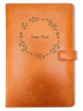 Brown Cloud Personalized Camel Color Leather Cover Notebook/Diary/Journal With Magnetic Lock Customized Message/Quote/Name For P