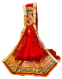 Avilhara Rajasthani Marwadi Piliya Pomcha Churni Odhana In Bandhej Bandhani Print, Broach Stole Style Pattern, Semi Georgette Fa
