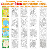 Winrain 4PCS Easter Basket Stuffers Maze Books for Kids, Children Crafts Games Activities, Ages 3-5, 4-8, 6-8, 8-12(160 Mazes of