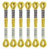 6 Skeins Embroidery Thread, Metallic Gold Embroidery Floss Friendship Bracelet String, Polyester Cross-Stitch Threads for Hand E