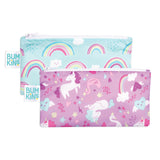 Bumkins Reusable Snack Bags, for Kids School Lunch and for Adults Portion, Washable Fabric, Waterproof Cloth Zip Bag, Supplies T