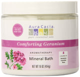 Aura Cacia Aromatherapy Mineral Bath, Comforting Geranium, 16 ounce jar