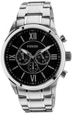 Fossil Stainless Steel End Of Season Other - Me Analog Black Dial Men Watch_Bq1125, Silver Band