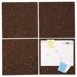 Universal 43403 Cork Tile Panels, Dark Brown, 12 x 12, 4/Pack