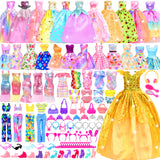 85 Pcs Doll Clothes and Accessories Kit, Include Princess Gowns, Fashion Skirts, Evening Dresseses, Tops, Pants, Bikini Swimsuit
