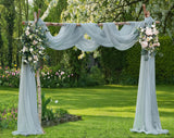 Warm Home Designs Wedding Arch Draping Fabric Bundle Has 2 144 Inch (12 Feet) Scarves in Grey Silver Fabric for Ceremony or Wedd