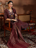 Libas Women'S Cotton Blend Kurta Set (39065B_Maroon