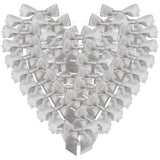 Micomon 36pcs 4-1/2 Metallic Silver Glitter Ribbon Bows with Twist Ties for Gift Wrapping Packing Christmas Big Bows for Thanks 
