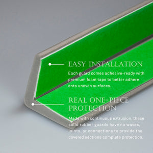 Heavy-Duty Industrial-Grade Low-Profile Corner Guard Edge Protector and Bumper - Grey, 24 Inches - 1 Each