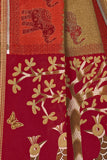 Tamaira Fashion Women'S Plain Cotton Saree (11611_Beige&Rustorange