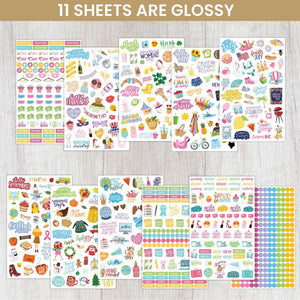 bloom daily planners Planner Sticker Value Pack (13 Unique Sheets / 1,000+ Aesthetic Stickers) - New Variety Assortment Bundle f